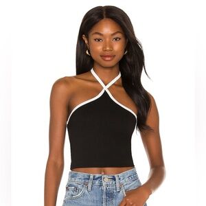 Adika White and Black Halter Top